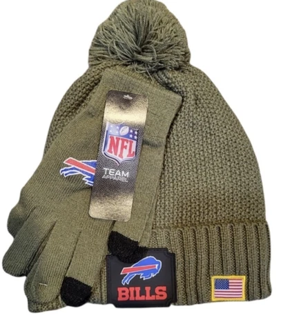 Buffalo Bills NFL Beanie And Glove Set  Salute To Service One Size Fits Most NWT Cover