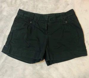 Ann Taylor Loft Women Khakis Chinos Shorts Size 8 Black Flat Front - Picture 1 of 6