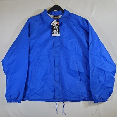 Athletic Works Walmart Blue Nylon VTG 90s XL Snap Athletic Jacket Windbreaker - Image 1 of 4