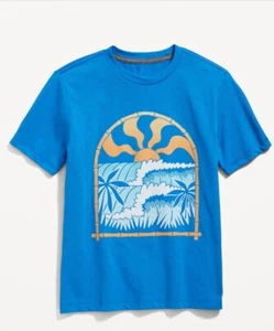 Old Navy Kids Size Large (10-12) Blue Crew Neck Short Sleeve Tee T-Shirt NWT - Picture 1 of 2