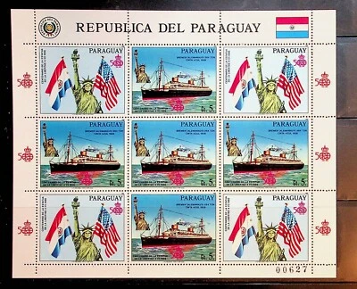 PARAGUAY Sc 2178-79 NH 1V+STRIP+MINISHEET OF 1986 - STATUE OF LIBERY - Image 1 of 2