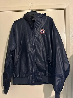 US OPEN Golf Raincoat Mens Large Blue Waterproof 1992 Pebble Beach Hooded VTG - Image 1 of 4