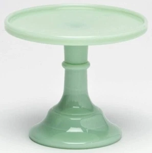 Cake Plate Pastry Tray Bakers Plain & Simple Jade Jadeite Green Glass Mosser 6" - Picture 1 of 1