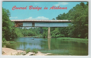 Cartolina Ponte coperto di cigni sul fiume Black Warrior a Cleveland, AL. - Foto 1 di 2