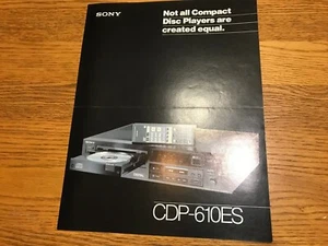 Reproductor de discos compactos Sony CDP-610ES folleto publicitario - Imagen 1 de 2