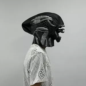 Cosplay Alien Xenomorph Monsters Mask Halloween Full Head Helmet Props Latex - Picture 1 of 6