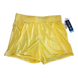 MTA Sport Size XL Women Yellow Quick Dry Active Running 3" inseam Shorts NWT - Picture 1 of 10