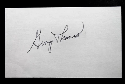 George Thomas Tigers Red Sox Signed Autographed 3x5 Index Card - Image 1 of 2