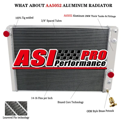 4-Row Aluminum Radiator FIT 1991-1996 ,1993 Chevrolet Corvette 5.7L V8 AT MT - Image 1 of 4