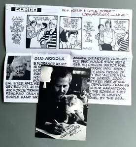 GUS ARRIOLA (†2008) 'Cartoonist' signed signierte Autogrammkarte 9x14 + sketch - Bild 1 von 2