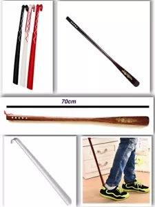 Extra Long 70 cm wooden Shoe Horn Plastic Shoes Stainless Steel Disability Aid - Picture 1 of 2