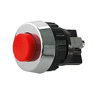 pulsante da pannello normalmente aperto NA con tasto rosso 19mm 250V 0,7A 12V - Picture 1 of 2