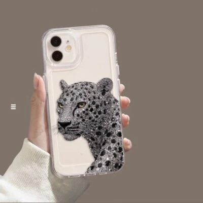 Funda para iPhone 16 Pro Max 15 14 13 12 Mini 11 X XR 8 Lujo Leopardo Teléfono Cubierta Foto 1 de 4