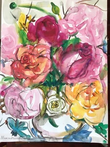 Roses 4.Original Watercolor Painting - Picture 1 of 12