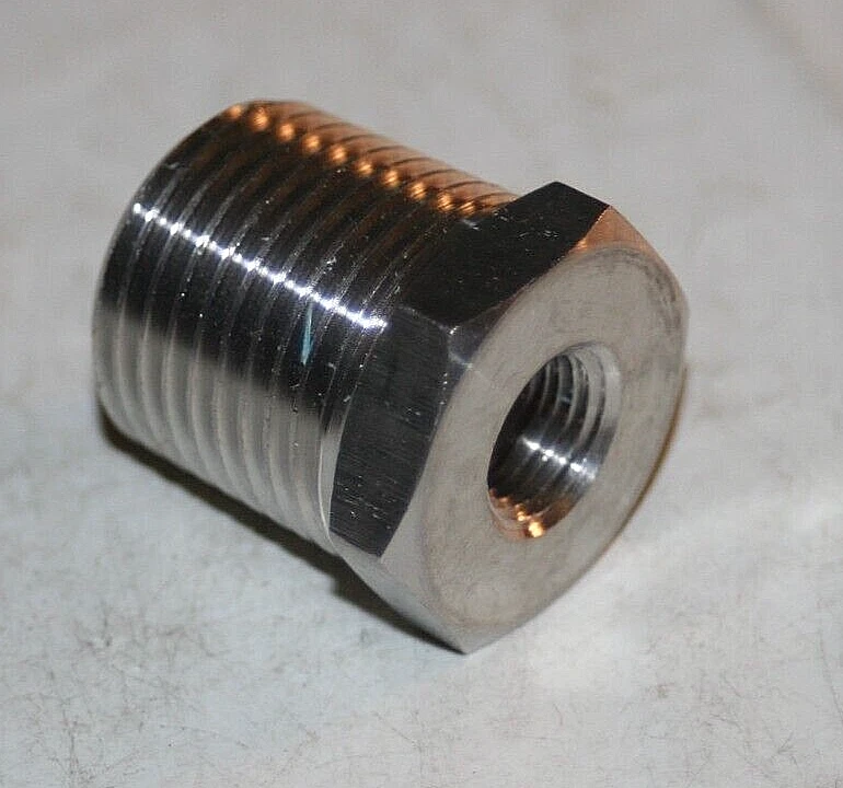 1/2" MNPT x 1/8" FNPT 316ss Hex Reducing Bushing Hy-Lok H-SHB8-2N-S316 - Image 1 of 2