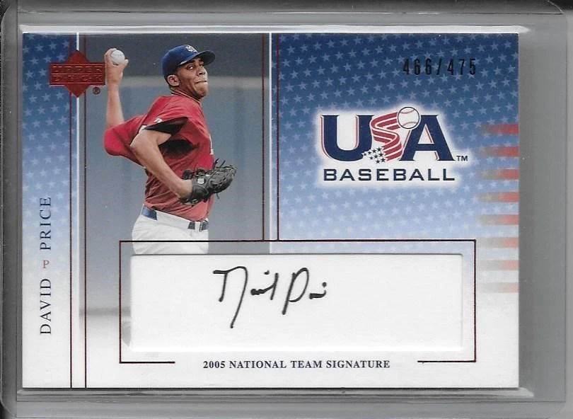 DAVID PRICE 2005 USA Baseball AUTOGRAPH RC Vanderbilt Auto RC 466/475 Red Sox - Изображение 1 из 1