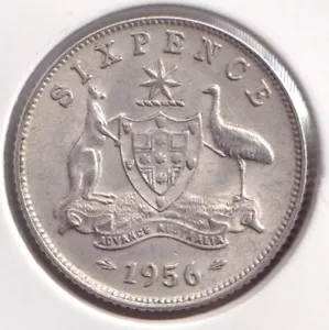 Australia 1956 Sixpence 6d Elizabeth II - Extra Fine - Bild 1 von 3