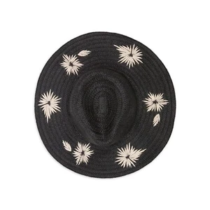 Time And Tru Women's Woven Straw Hat Black NWT - Picture 1 of 2