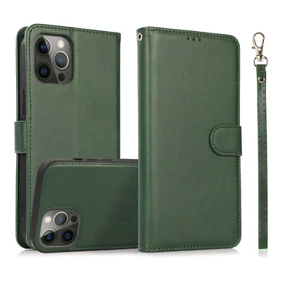 For iPhone 14 13 12 Pro Max 11 Pro XR Magnetic Flip Wallet Case Detachable Cover - Image 1 of 4
