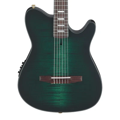 Guitarra A/E Ibanez FRH20FMN Usada - Ráfaga Esmeralda Oscura Bajo Brillo Foto 1 de 4
