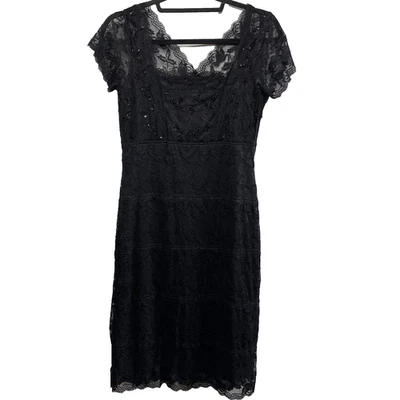 Rockmans Dress Women Size 8 Black Lace Mesh Lined Evening Dinner MSRP $100 - image 1 of 4