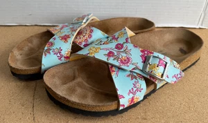 Scivoli donna blu Birkis Birkenstock floreali taglia 10 - Foto 1 di 7