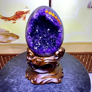 9.25LB Large Natural Amethyst geode quartz cluster crystal Egg specimen Healing - Picture 1 of 12