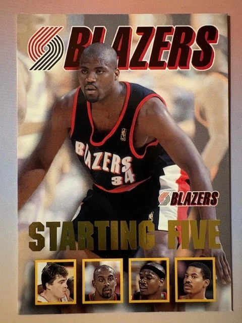 1996-97 Hoops Starting Five Blazers Rider/Sabonis/Anderson/Robinson/Wallace - Image 1 of 2