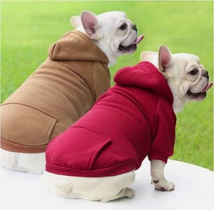 Pet Dog Hoodie Sweater Jumper Coat Winter Clothes Puppy Apparel Hooded Jacket US - Picture 1 of 18