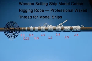 Profi Holz Segelschiff Modell Baumwolle Takelseil gewachster Faden Schiffsmodell - Bild 1 von 12