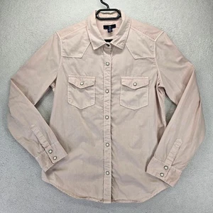 Camisa a Presión Gap Pearl Para Mujer S Rosa Con Botones Manga Larga Algodón Occidental - Imagen 1 de 14