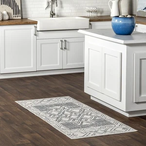 2'6" x 8' Machine Washable Stain-Resistant Area Rug with Non Slip Backing, Lo... - Picture 1 of 6