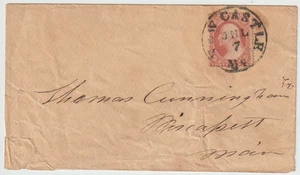 Scott #25 Type I on Cover SON Jul.7 185? New Castle Me. tear in corner CV$225. - Picture 1 of 2