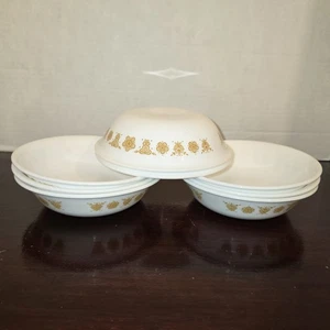 Vintage Corelle Butterfly Gold 5-3/8" Fruit Dessert Bowls - Set of 8 - Picture 1 of 9