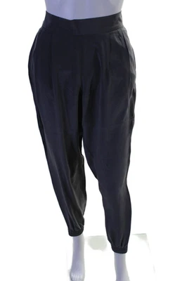 Calça Joie feminina elástica cintura plissada bolsos frontais cônicos cinza tamanho P - Imagem 1 de 4