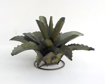 ESCULTURA DE CACTUS AGAVE ARTE PATIO DE METAL 12"-13" DIÁMETRO VERDE SALVIA Foto 1 de 4