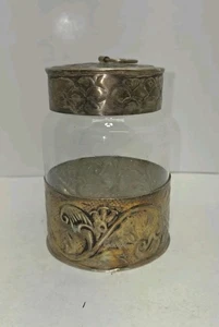 ANTIKES HOLLÄNDISCHES SILBER REPOUSSE GLAS MIT DECKEL - KAFFEE - SÜSSIGKEITEN - GEWÜRZE - Bild 1 von 11