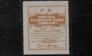 US Scott 15TO23, Postal Telegraph Company Officials, P.R. Dated 1910, F/VF - Picture 1 of 1