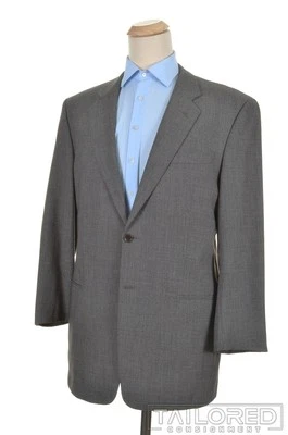Blazer masculino ARMANI COLLECTZIONI cinza sólido 100% lã jaqueta casaco esportivo - 43 L - Imagem 1 de 4