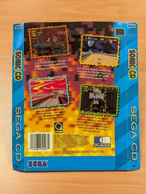 Sonic CD Authentic Sega CD Back Cover Art Only Rear Artwork OEM PLEASE READ - Image 1 of 4