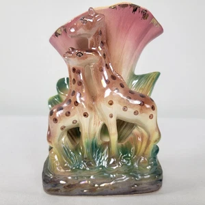 Vintage Ceramic Giraffe Mother Baby Vase MCM Planter Hand Painted ~6.5" Tall - Picture 1 of 7