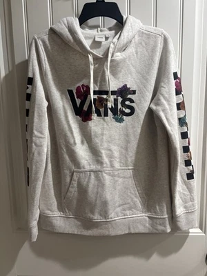 Sudadera con capucha prensada floral Vans para mujer talla mediana en jaspeado avena Foto 1 de 4