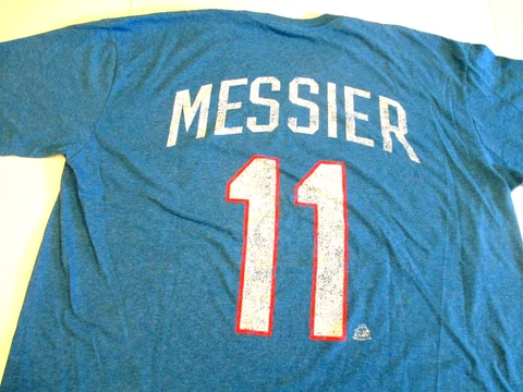 NHL New York Rangers 11 Mark Messier T Shirt Distressed Men XL Old Time Hockey Cover