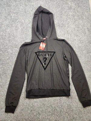 Guess Los Angeles Talla Pequeña Janae Malla Sudadera con Capucha Terciopelo Transparente Nueva con Etiquetas L/S Foto 1 de 4