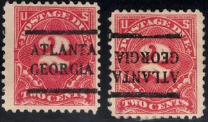 US Postage Due - City Pre cancels - Atlanta, GA - 2 stamps - used - Picture 1 of 1
