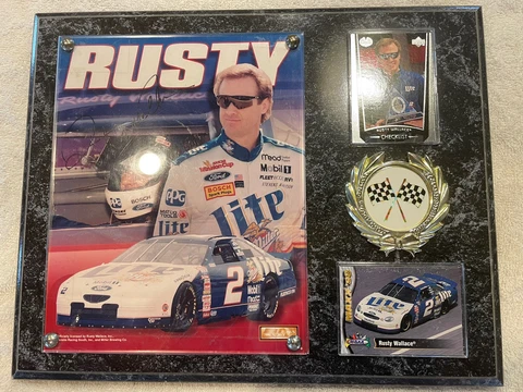 Rusty Wallace Autographed Plaque Cover