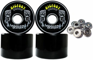 BIGFOOT Longboard Wheels 76mm CRUISERS Black + Abec 9 - Picture 1 of 4