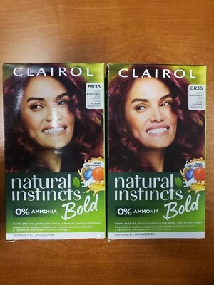 2 Pk: Clairol Natural Instincts Bold Hair Color *BR36 Deep Burgundy Acai* R7P3b - Image 1 of 4