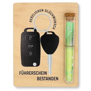 Verpackung für Geldgeschenke Holz 13 x 10 cm mit Reagenzglas - Führerschein G... - Bild 1 von 6