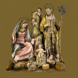 Nativita Stile ‘700 Napoletano Arte presepiale sacra famiglia design 30x40x50cm - Foto 1 di 24